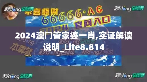2024澳门管家婆一肖,实证解读说明_Lite8.814