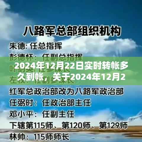 关于实时转账到账时间的详解，2024年12月22日转账多久到账？
