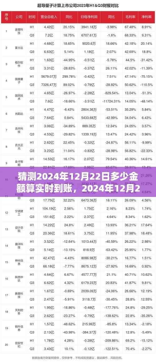 2024年12月22日实时到账金额预测系统深度评测,预测与实时到账金额探讨