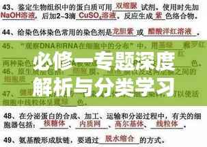 必修一专题深度解析与分类学习方法探讨