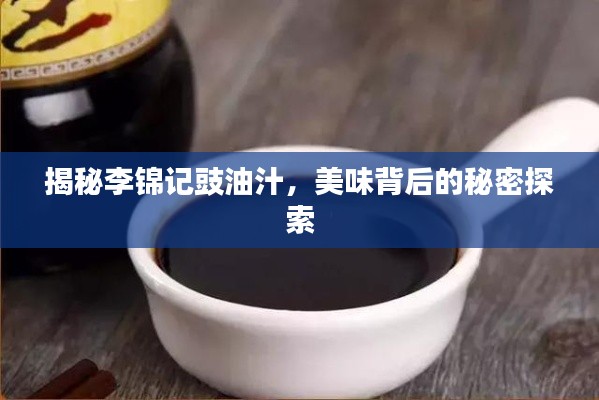 揭秘李锦记豉油汁，美味背后的秘密探索