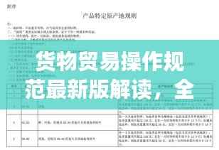 货物贸易操作规范最新版解读,全面梳理,掌握最新标准